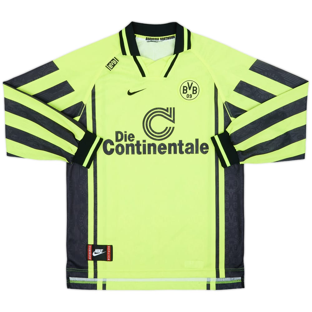 1996-97 Borussia Dortmund Home L/S Shirt - 9/10 - (XL.Boys)