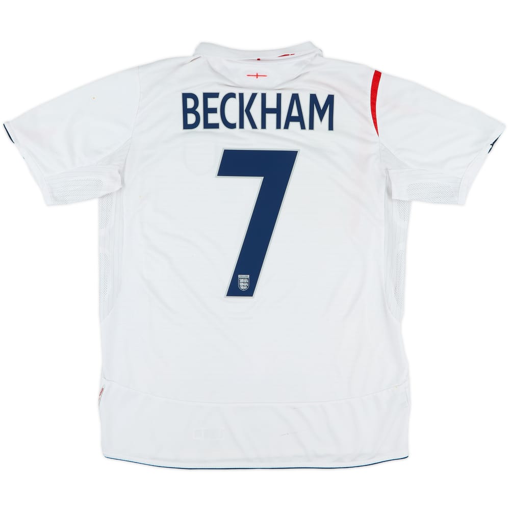 2005-07 England Home Shirt Beckham #7 - 5/10 - (L)