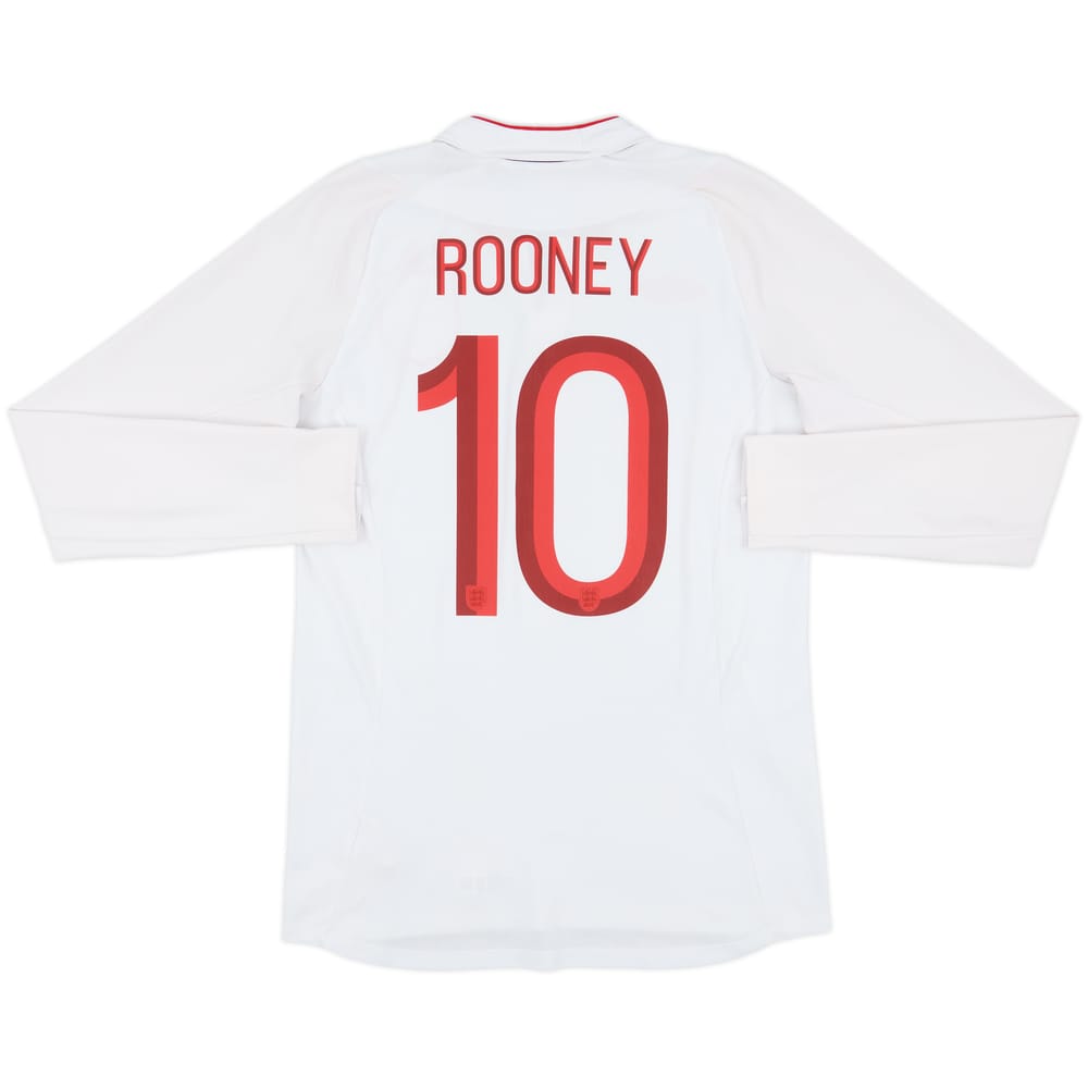 2012-13 England Home L/S Shirt Rooney #10 - 8/10 - (M)