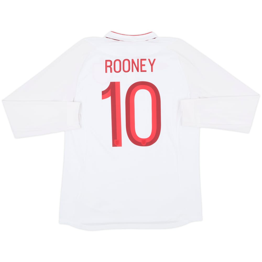 2012-13 England Home L/S Shirt Rooney #10 - 8/10 - (L)