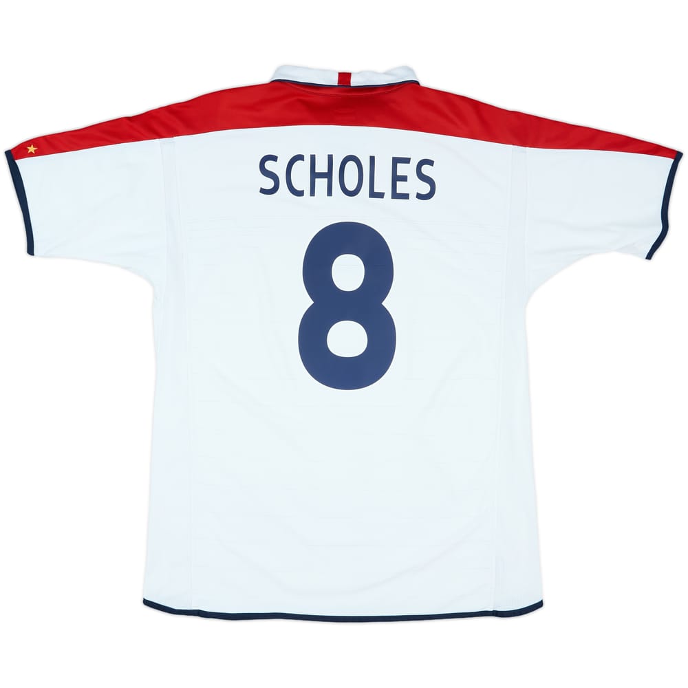 2003-05 England Home Shirt Scholes #8 - 7/10 - (XL)