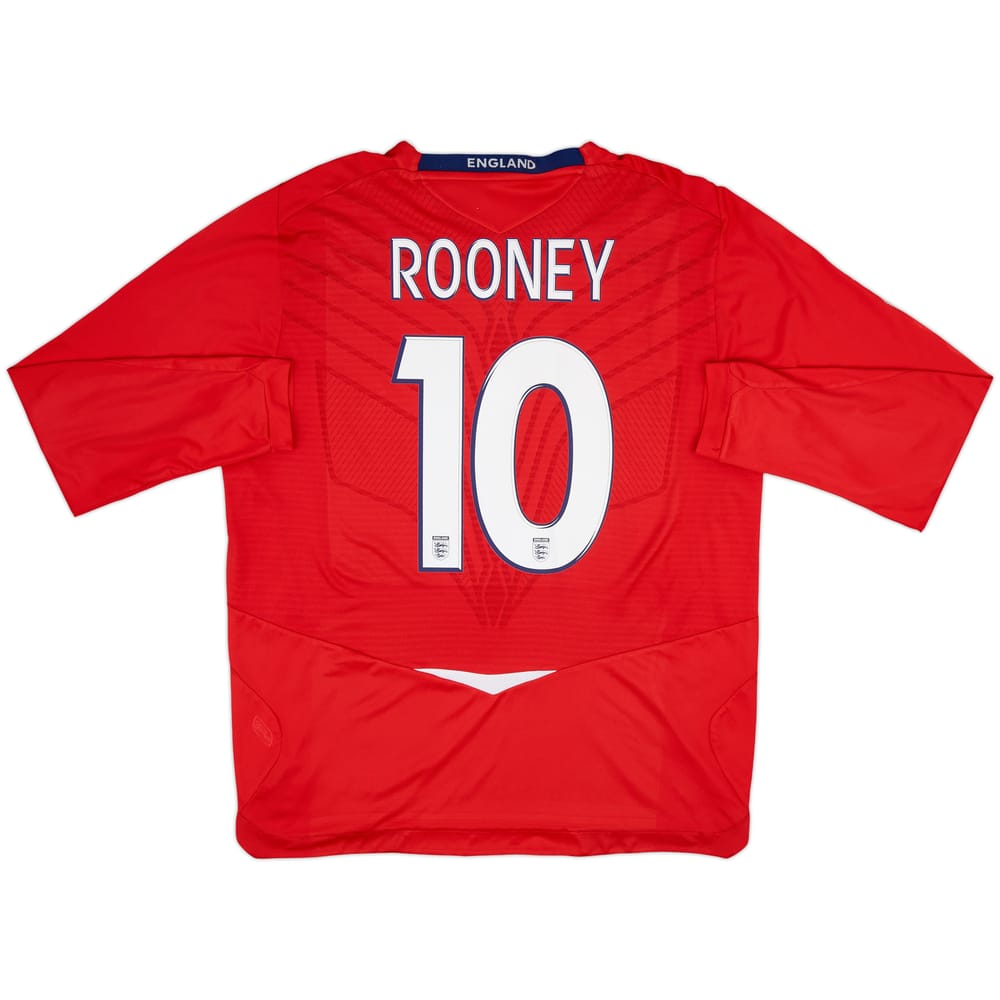 2008-10 England Away L/S Shirt Rooney #10 - 6/10 - (XL)