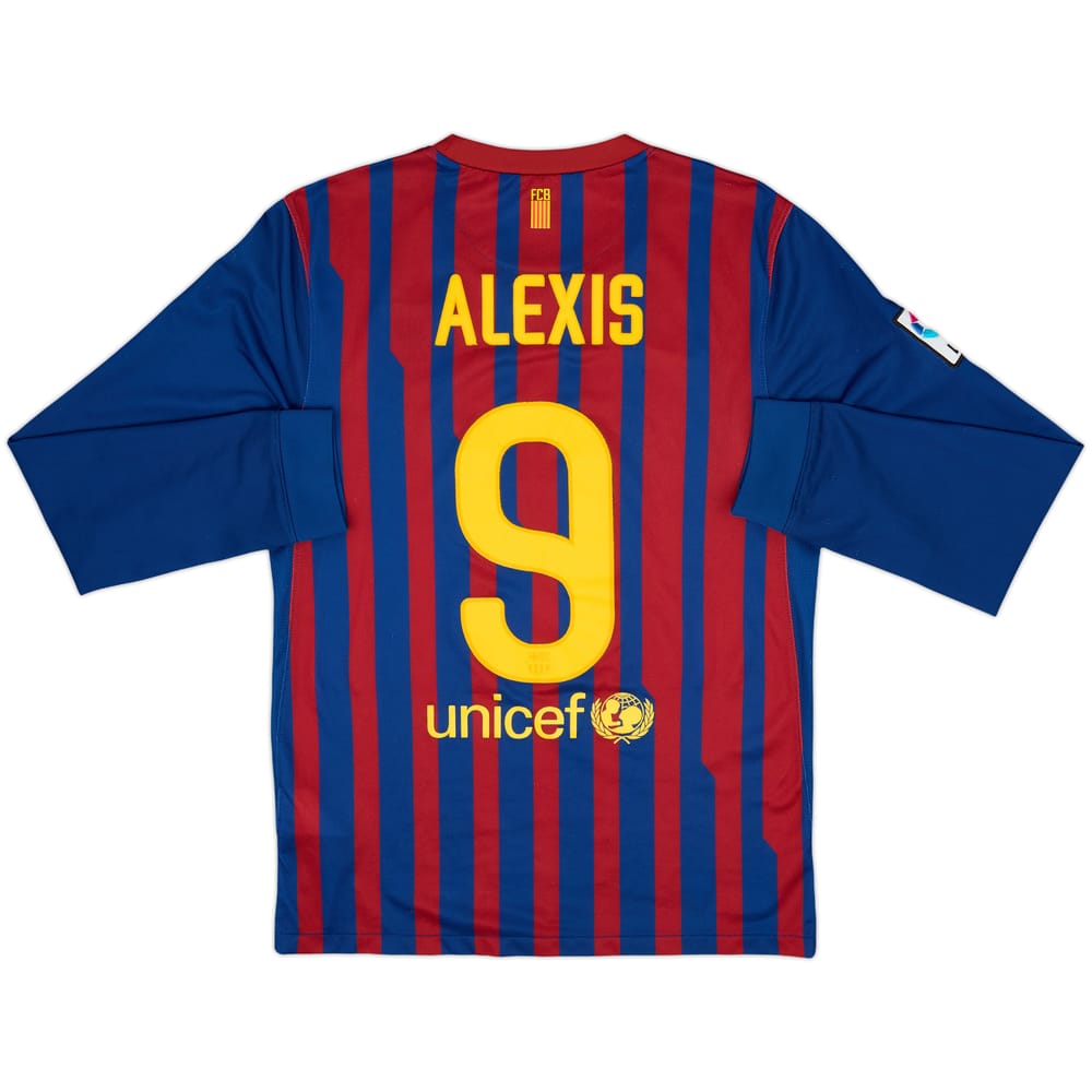 2011-12 Barcelona Home L/S Shirt Alexis #9 - 7/10 - (S)