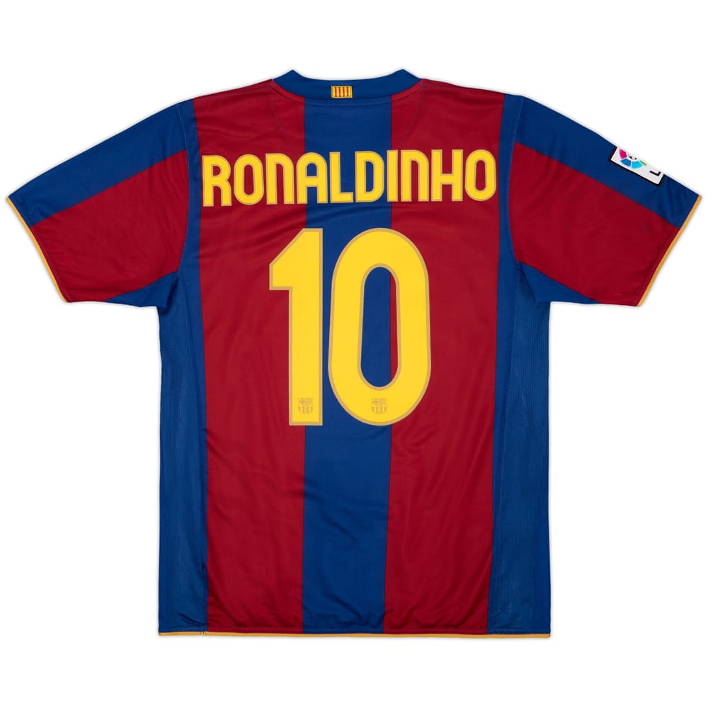 2007-08 Barcelona Home Shirt Ronaldinho #10 - 10/10 - (M)