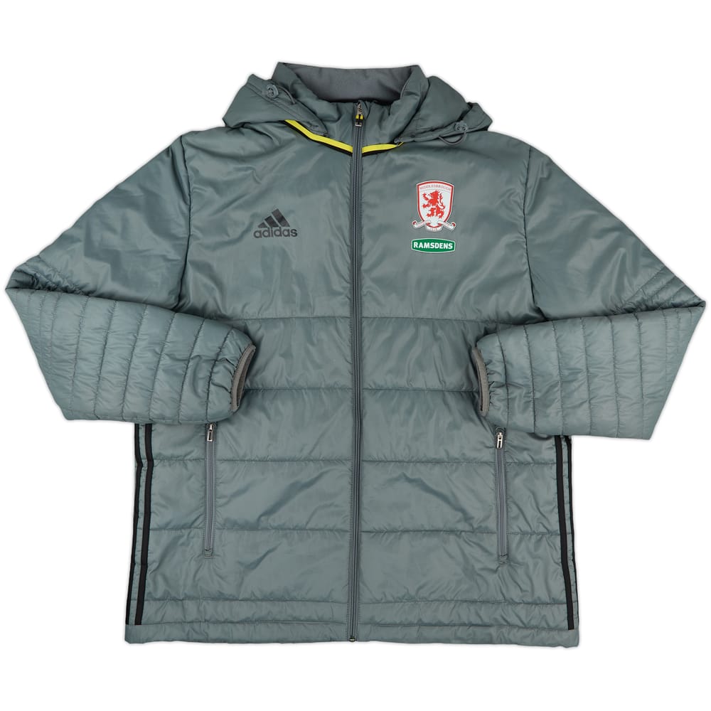 2016-17 Middlesbrough adidas Hooded Padded Bench Coat - 8/10 - (XL)