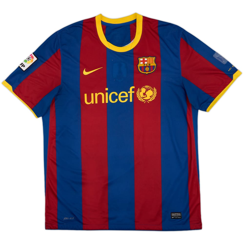 2010-11 Barcelona Home Shirt - 4/10 - (XL)