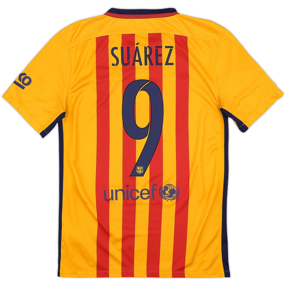 2015-16 Barcelona Away Shirt Suarez #9 - 6/10 - (S)