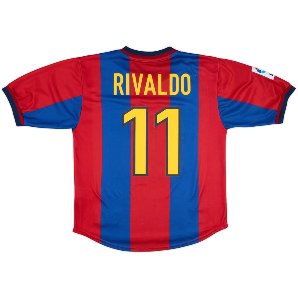 2000-01 Barcelona Basic Home Shirt Rivaldo #10 - 8/10 - (M)