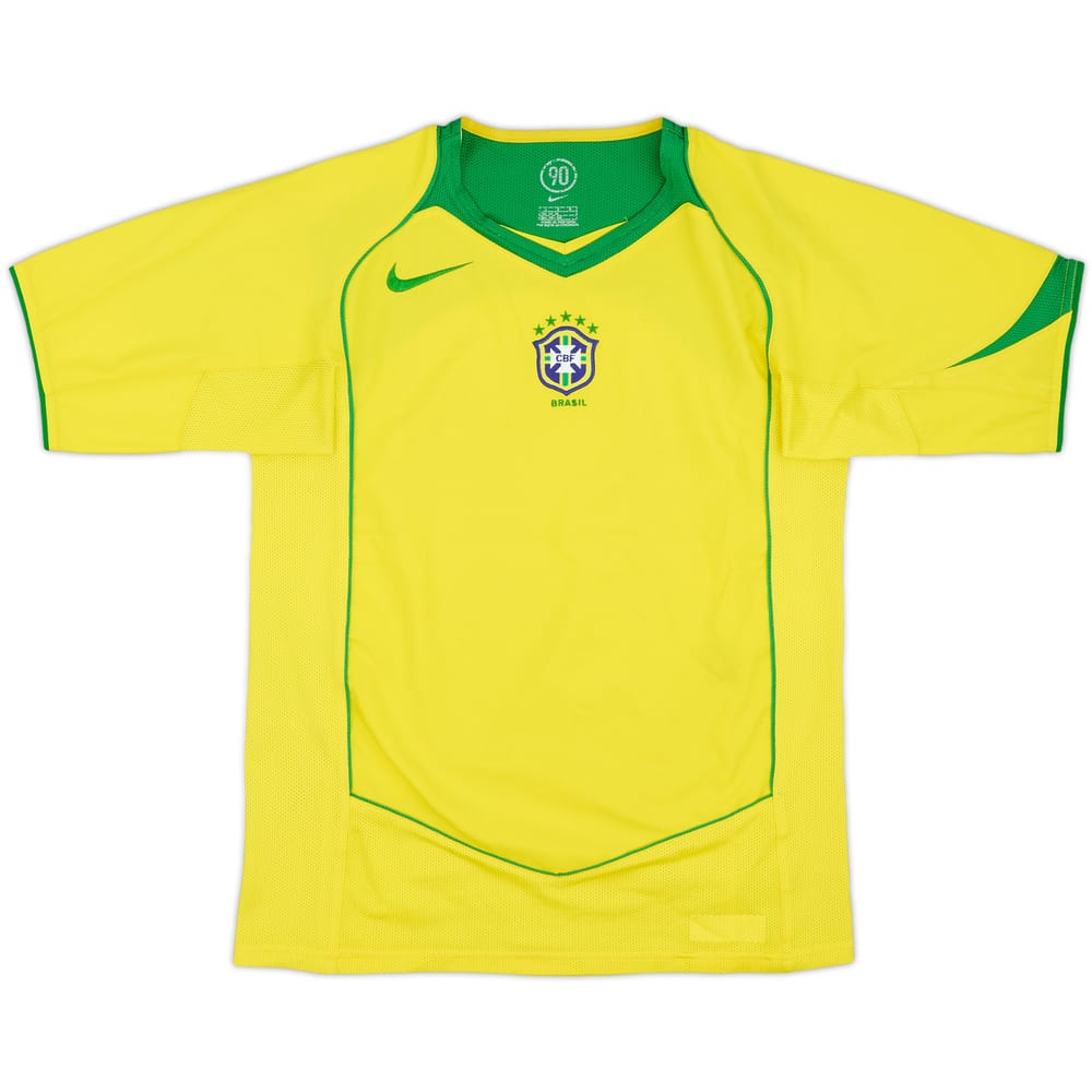 2004-06 Brazil Home Shirt - 8/10 - (L.Boys)