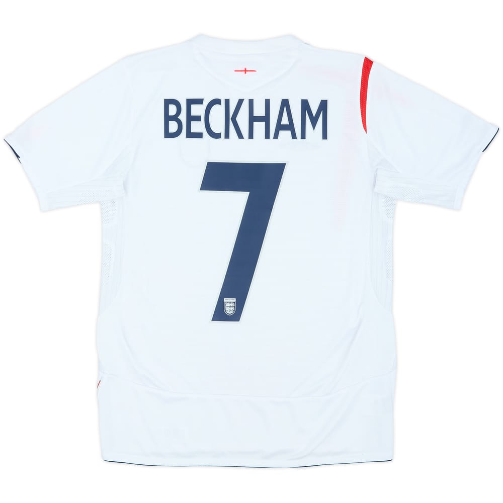 2005-07 England Home Shirt Beckham #7 - 5/10 - (XL.Boys)