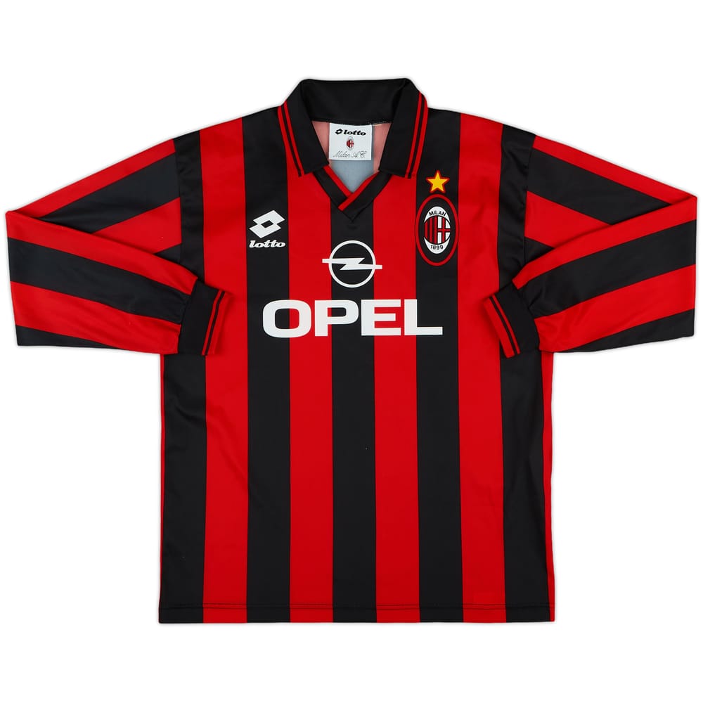 1996-97 AC Milan Home L/S Shirt - 10/10 - (XL.Boys)