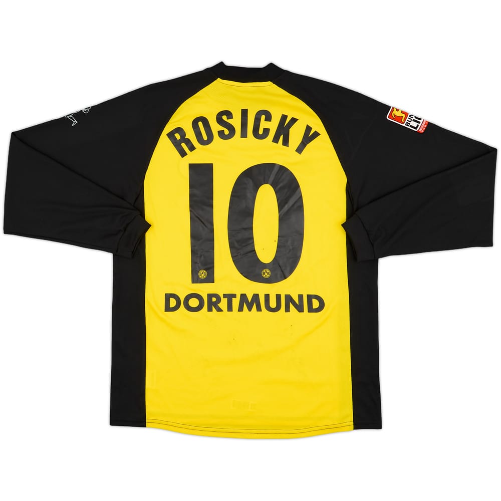 2001-02 Borussia Dortmund Squad Signed Home L/S Shirt Rosicky #10 - 7/10 - (M)
