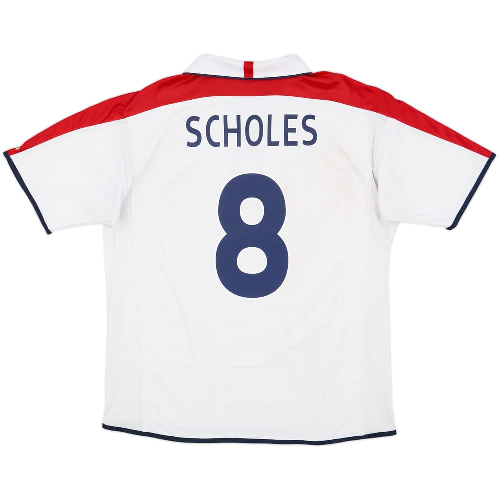 2003-05 England Home Shirt Scholes #8 - 6/10 - (XL)