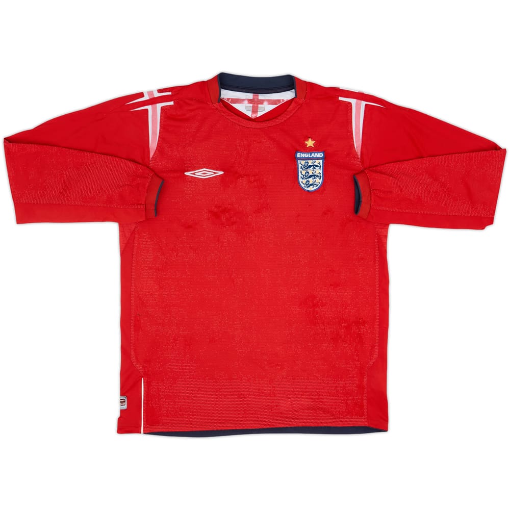 2004-06 England Away L/S Shirt - 4/10 - (M)