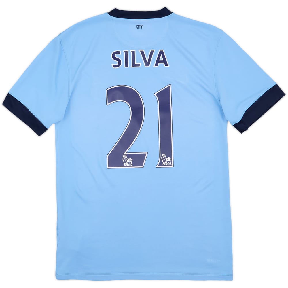 2014-15 Manchester City Home Shirt Silva #21 - 9/10 - (M)