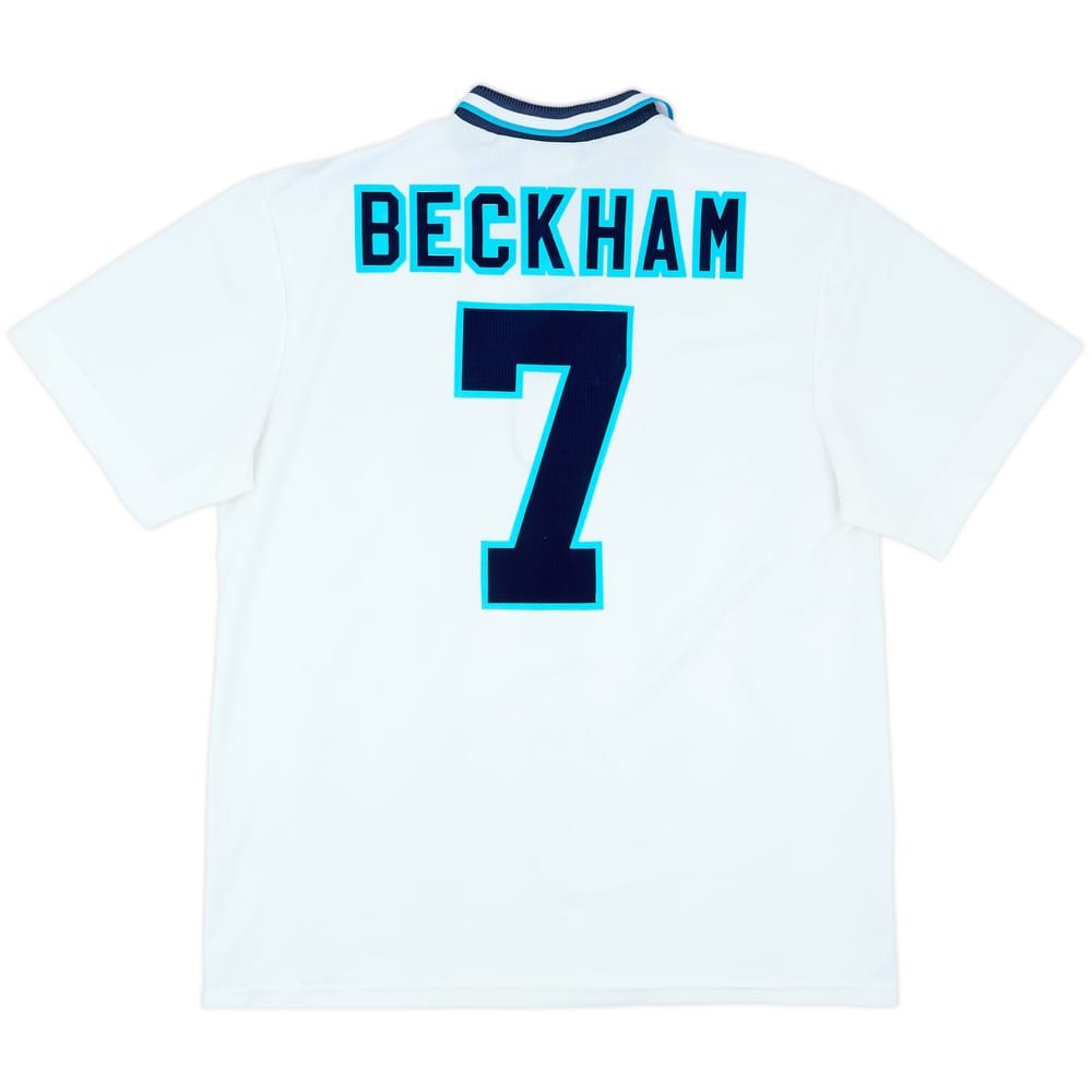 1995-97 England Home Shirt Beckham #7 - 8/10 - (XL)