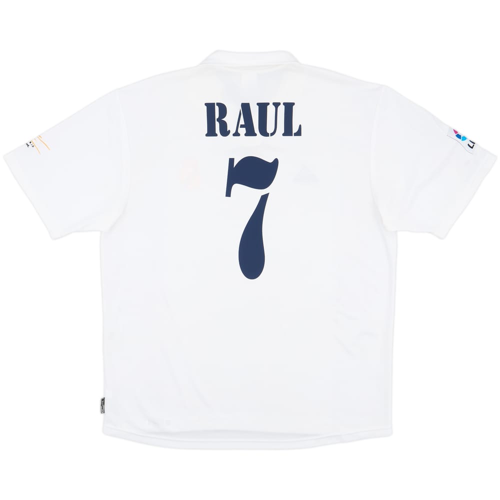 2001 Real Madrid Home Shirt Raul #7 - 9/10 - (XL)