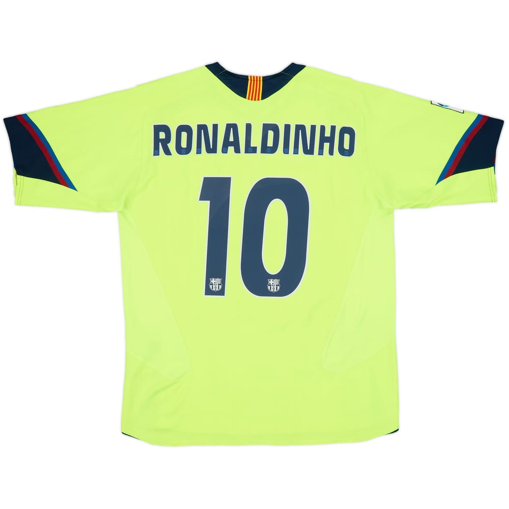 2005-06 Barcelona Away Shirt Ronaldinho #10 - 8/10 - (L)