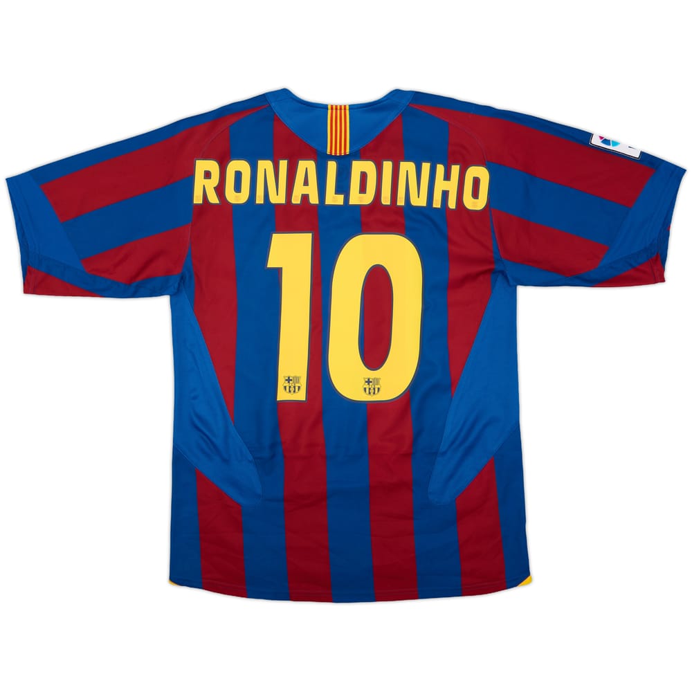 2005-06 Barcelona Home Shirt Ronaldinho #10 - 8/10 - (M)