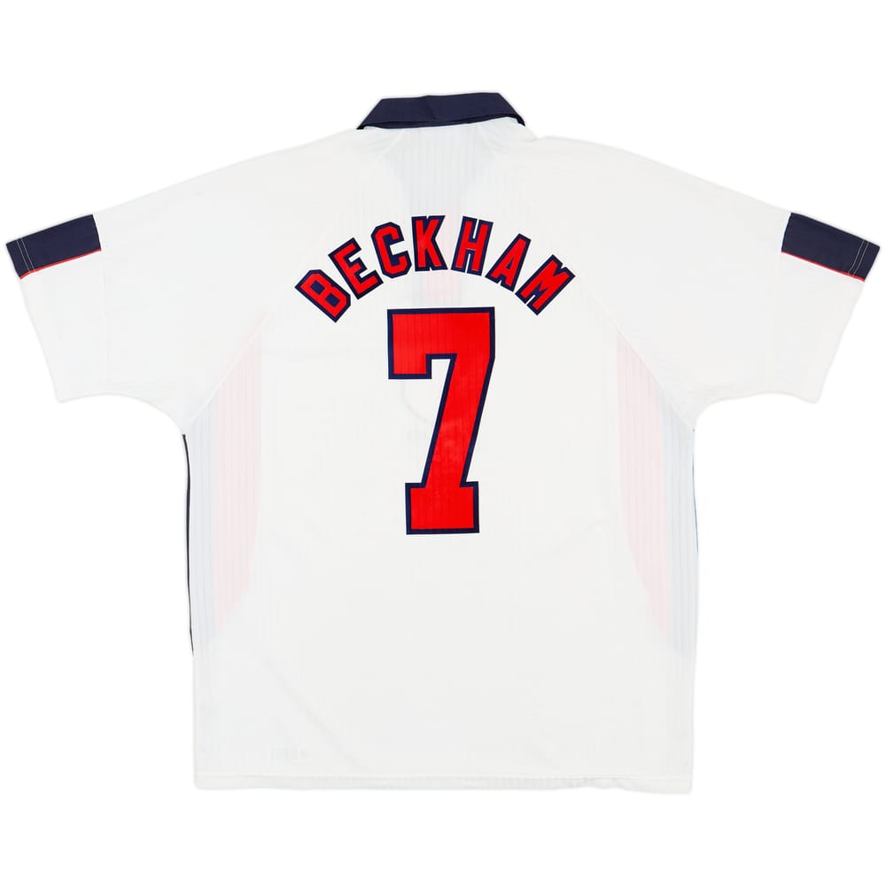 1997-99 England Home Shirt Beckham #7 - 6/10 - (XL)