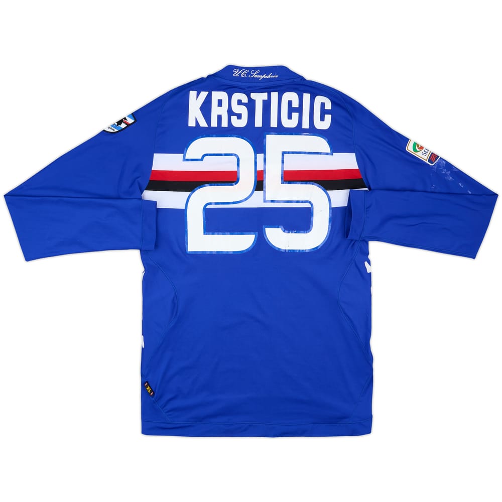 2012-13 Sampdoria Match Issue Home L/S Shirt Krsticic #25