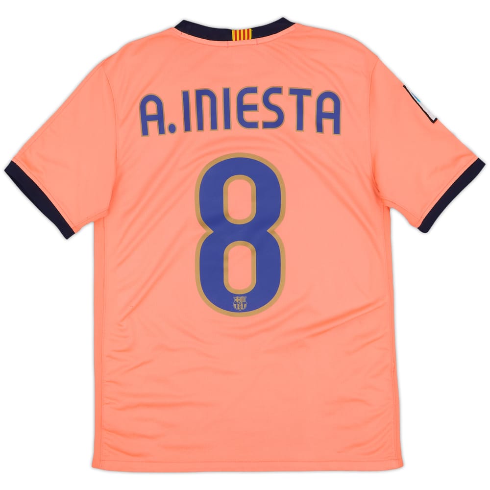 2009-10 Barcelona Away Shirt A.Iniesta #8 - 6/10 - (XL.Boys)