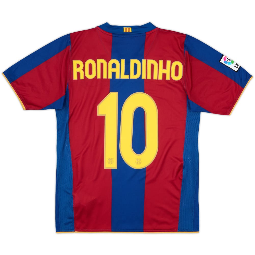 2007-08 Barcelona Home Shirt Ronaldinho #10 - 10/10 - (S)