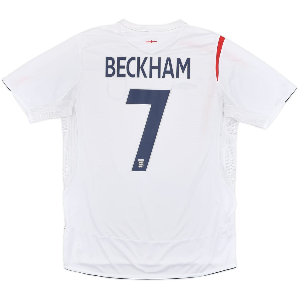 2005-07 England Home Shirt Beckham #7 - 6/10 - (M)