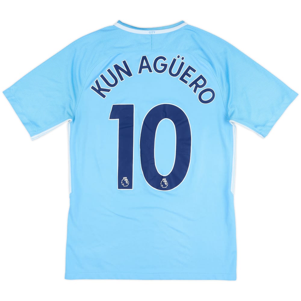 2017-18 Manchester City Home Shirt Kun Aguero #10 - 7/10 - (S)