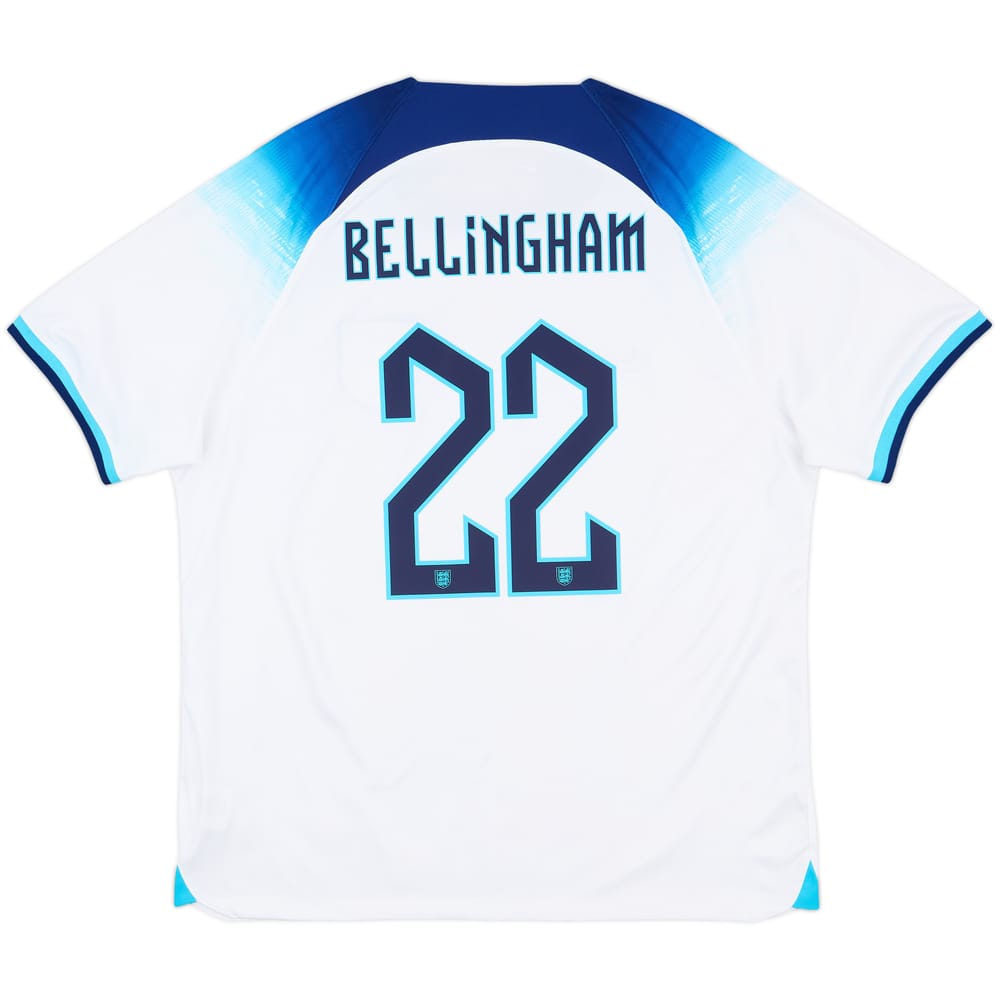2022-23 England Home Shirt Bellingham #22 - 7/10 - (XL)