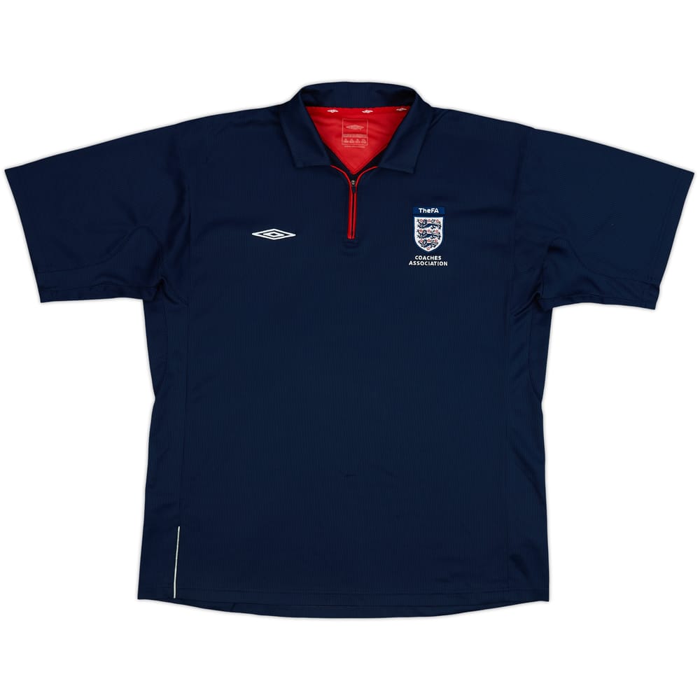 2004-05 England Umbro 'FA Coaches Association' 1/4 Zip Polo Shirt - 9/10 - (XL)