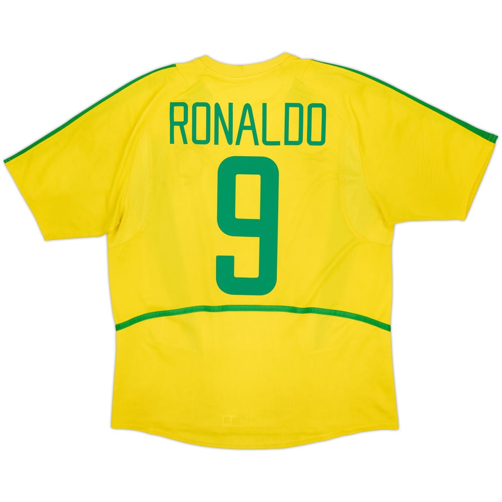 2002-04 Brazil Home Shirt Ronaldo #9 - 6/10 - (M)