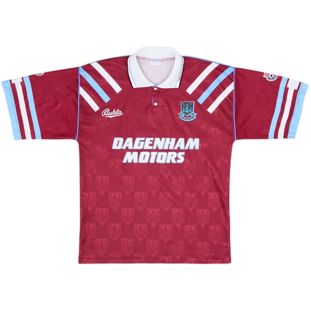 1992-93 West Ham Home Shirt - 8/10 - (M)