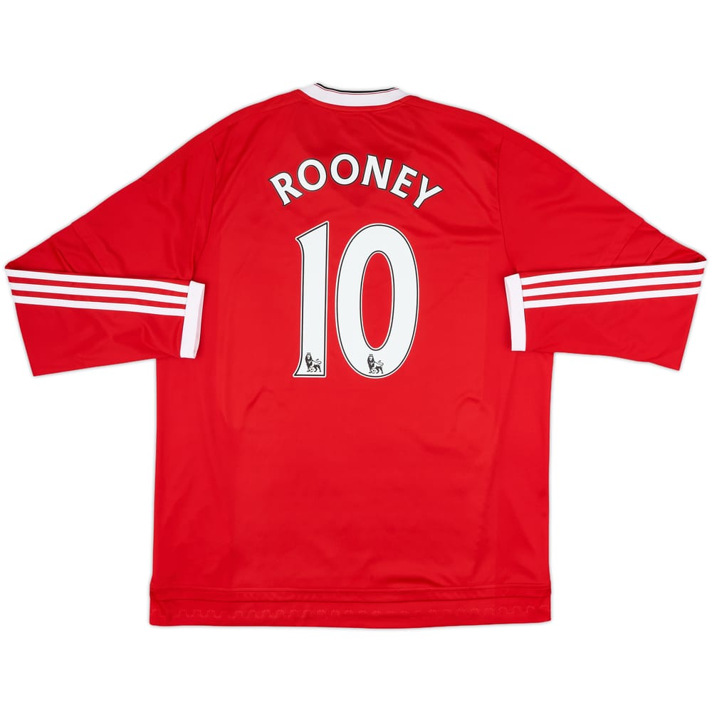 2015-16 Manchester United Home L/S Shirt Rooney #10 - 8/10 - (XL)