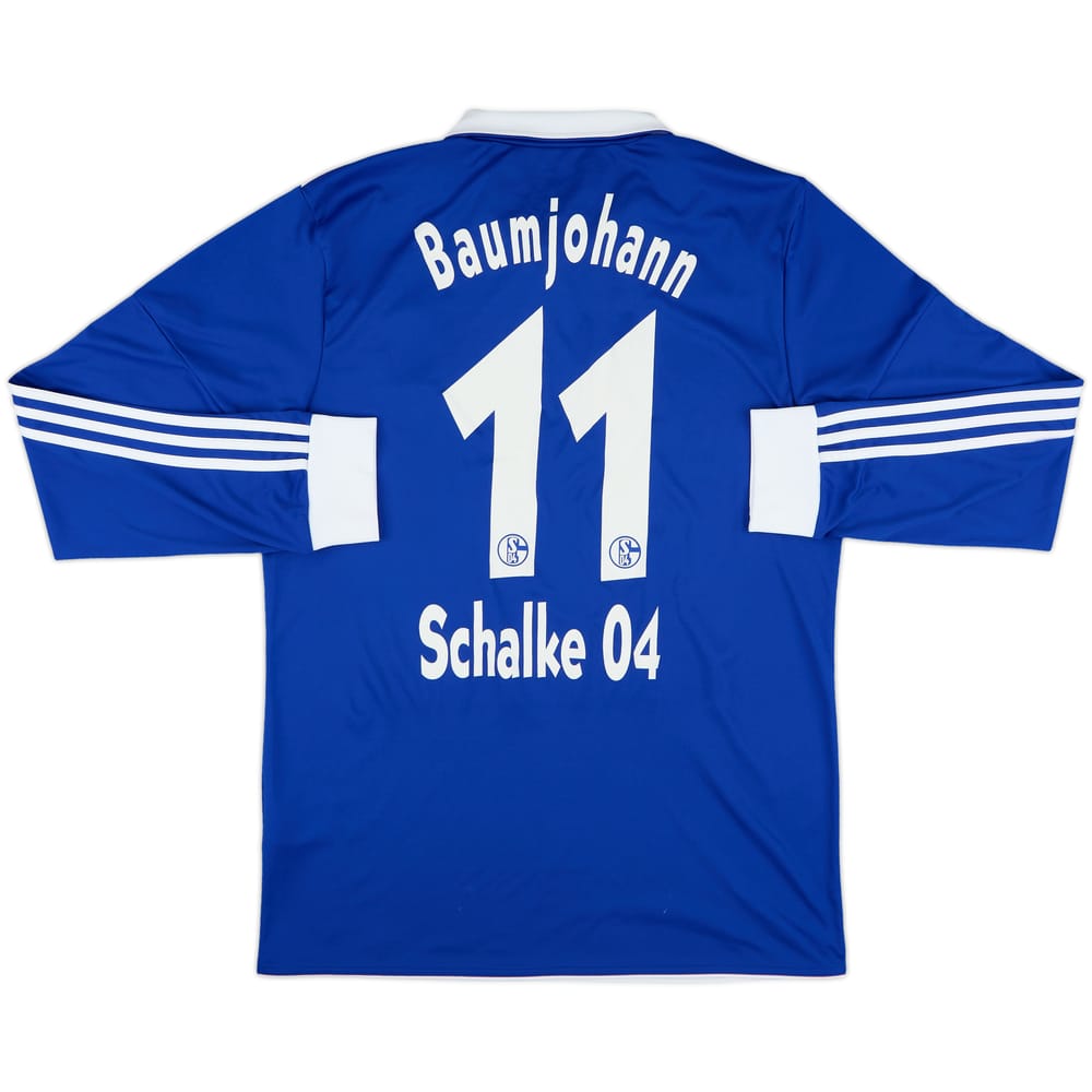 2010-12 Schalke Home L/S Shirt Baumjohann #11 - 9/10 - (L)