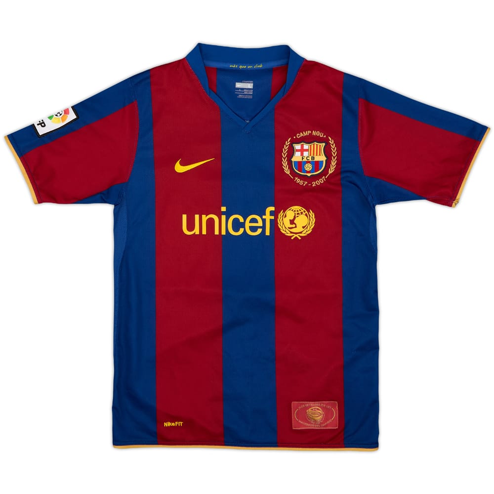 2007-08 Barcelona Home Shirt - 9/10 - (L.Boys)