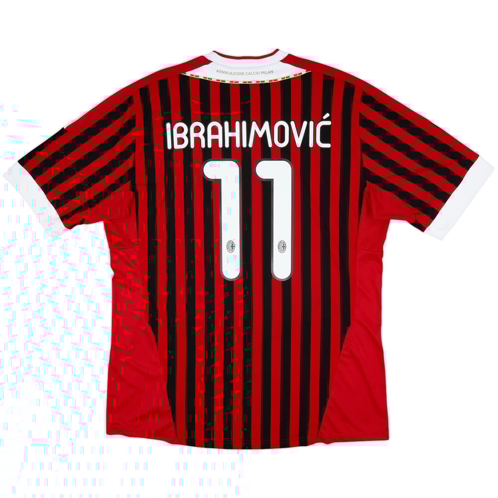 2011-12 AC Milan Home Shirt Ibrahimovic #11 - 8/10 - (XL)