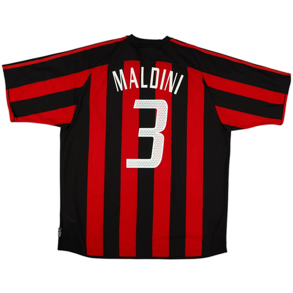 2003-04 AC Milan Home Shirt Maldini #3 - 6/10 - (XL)