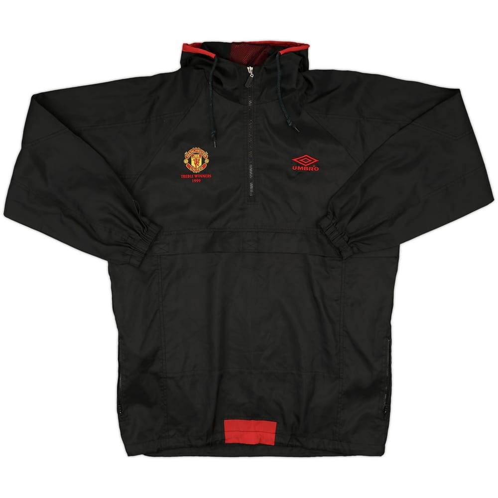 1999-00 Manchester United Umbro Hooded 1/4 Zip Rain Jacket - 9/10 - (XL)