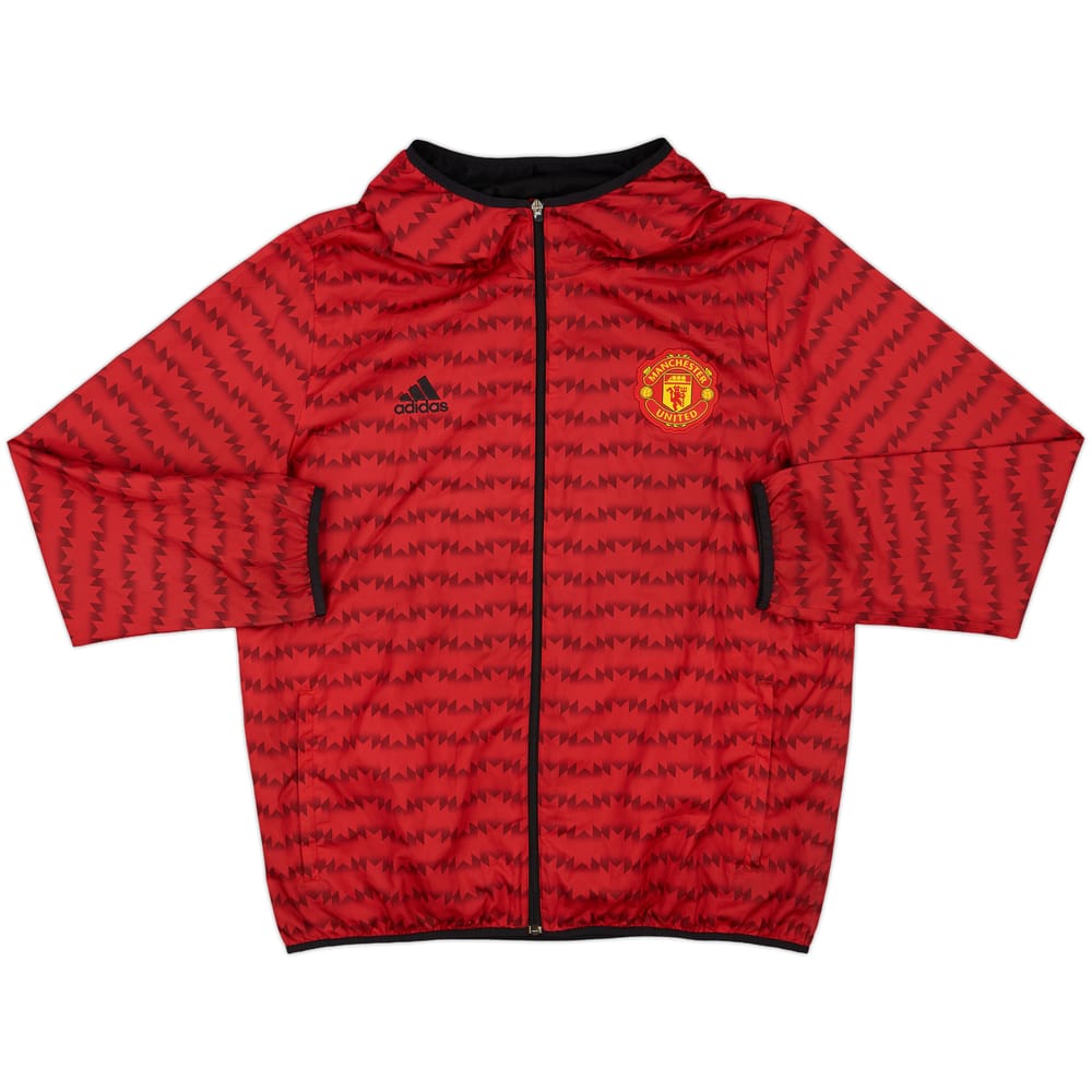 2015-16 Manchester United adidas Hooded Track Jacket - 8/10 - (XXL)