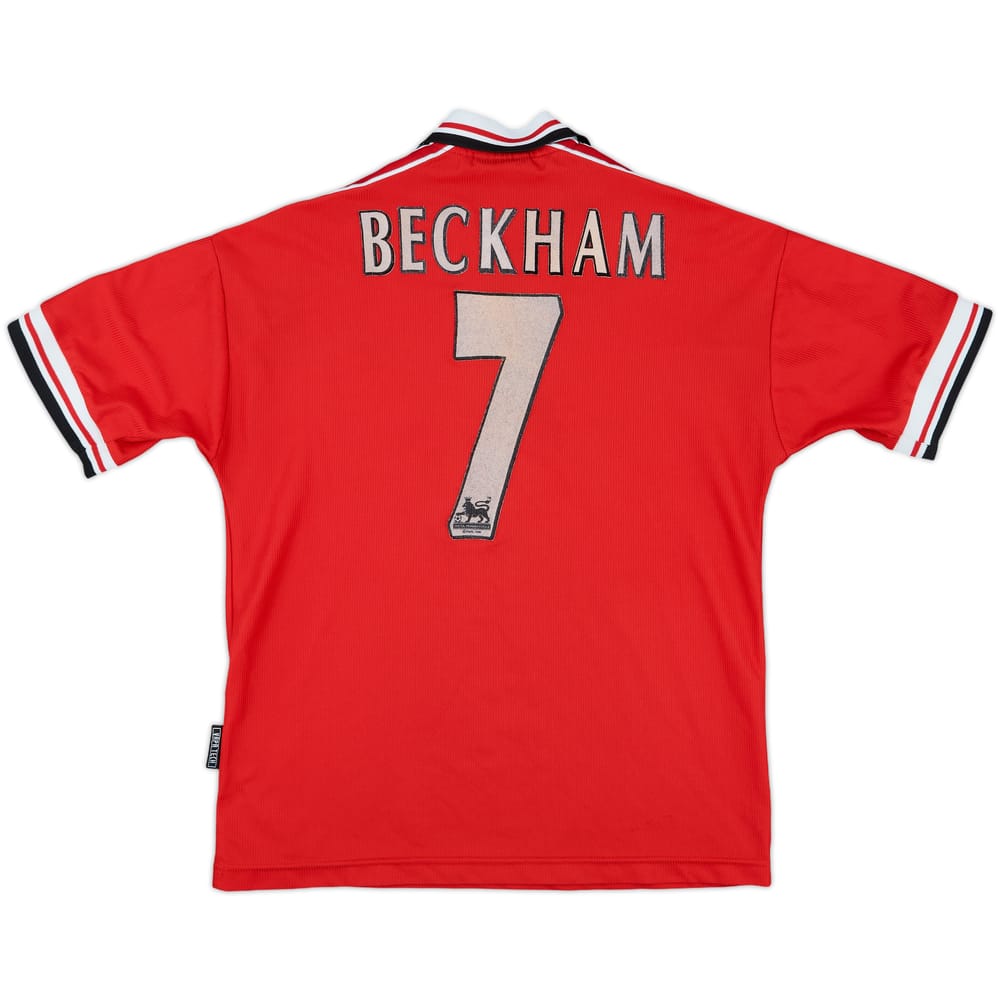 1998-00 Manchester United Home Shirt Beckham #7 - 6/10 - (Y)