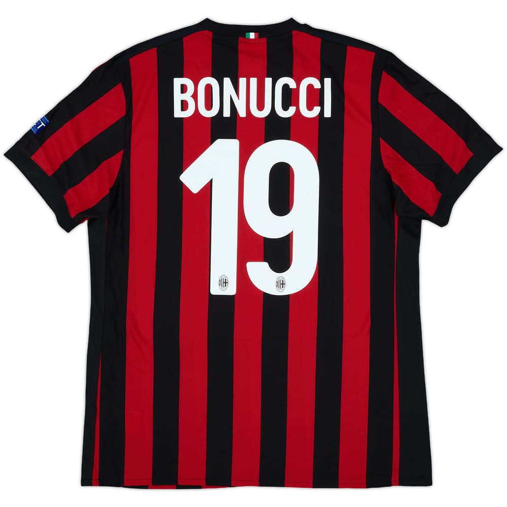 2017-18 AC Milan Home Shirt Bonucci #19 - 8/10 - (L)