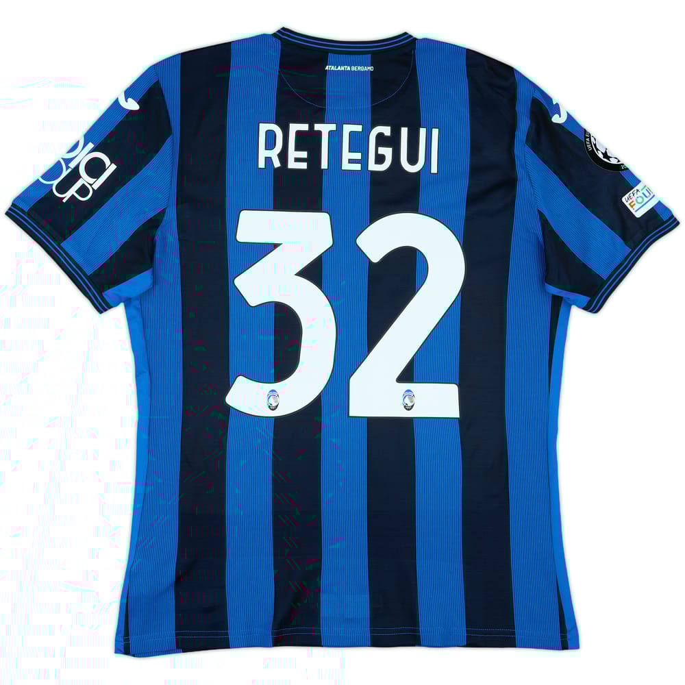 2024-25 Atalanta Match Issue Champions League Home Shirt Retegui #32