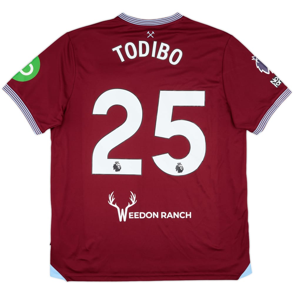 2025-26 West Ham Match Issue Home Shirt Todibo #25