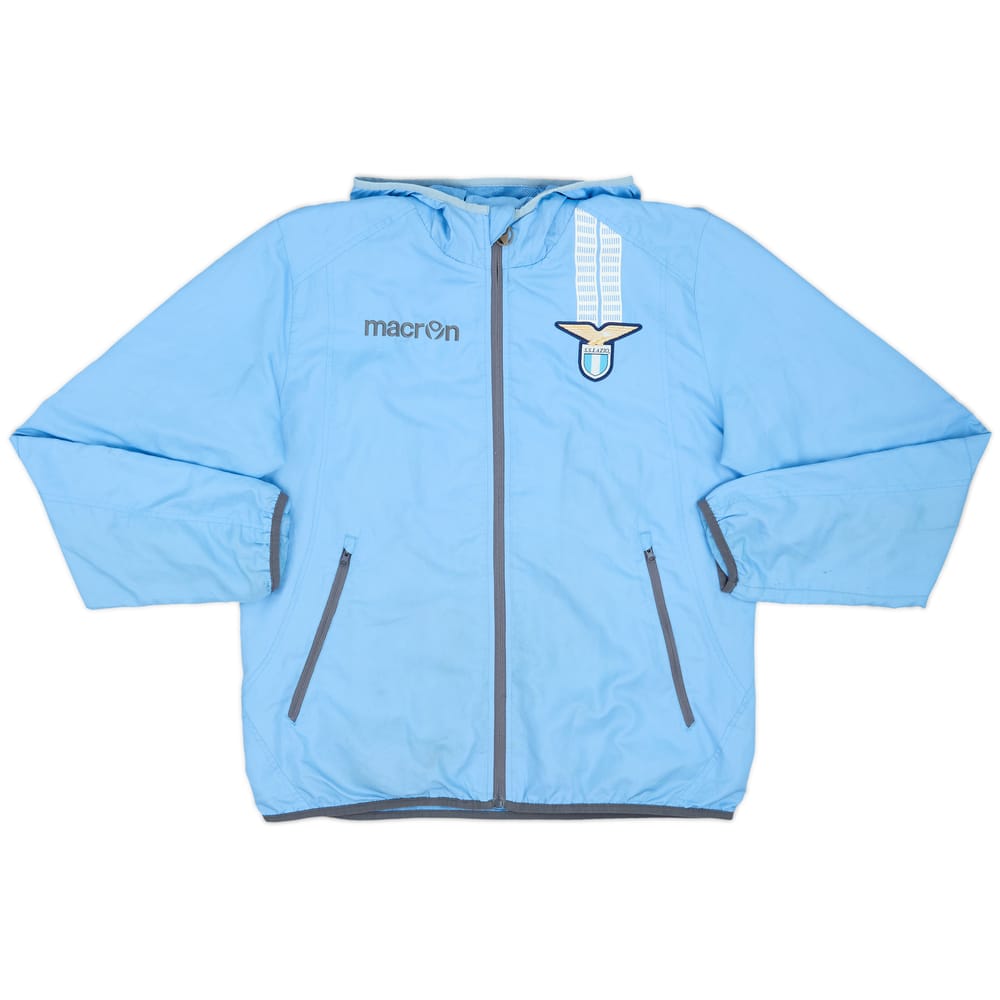 2013-14 Lazio Macron Hooded Track Jacket - 8/10 - (L)