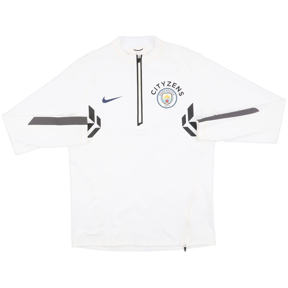2018-19 Manchester City Player Issue Nike Aeroshield 1/4 Zip Sweat Top - 8/10 - (M)
