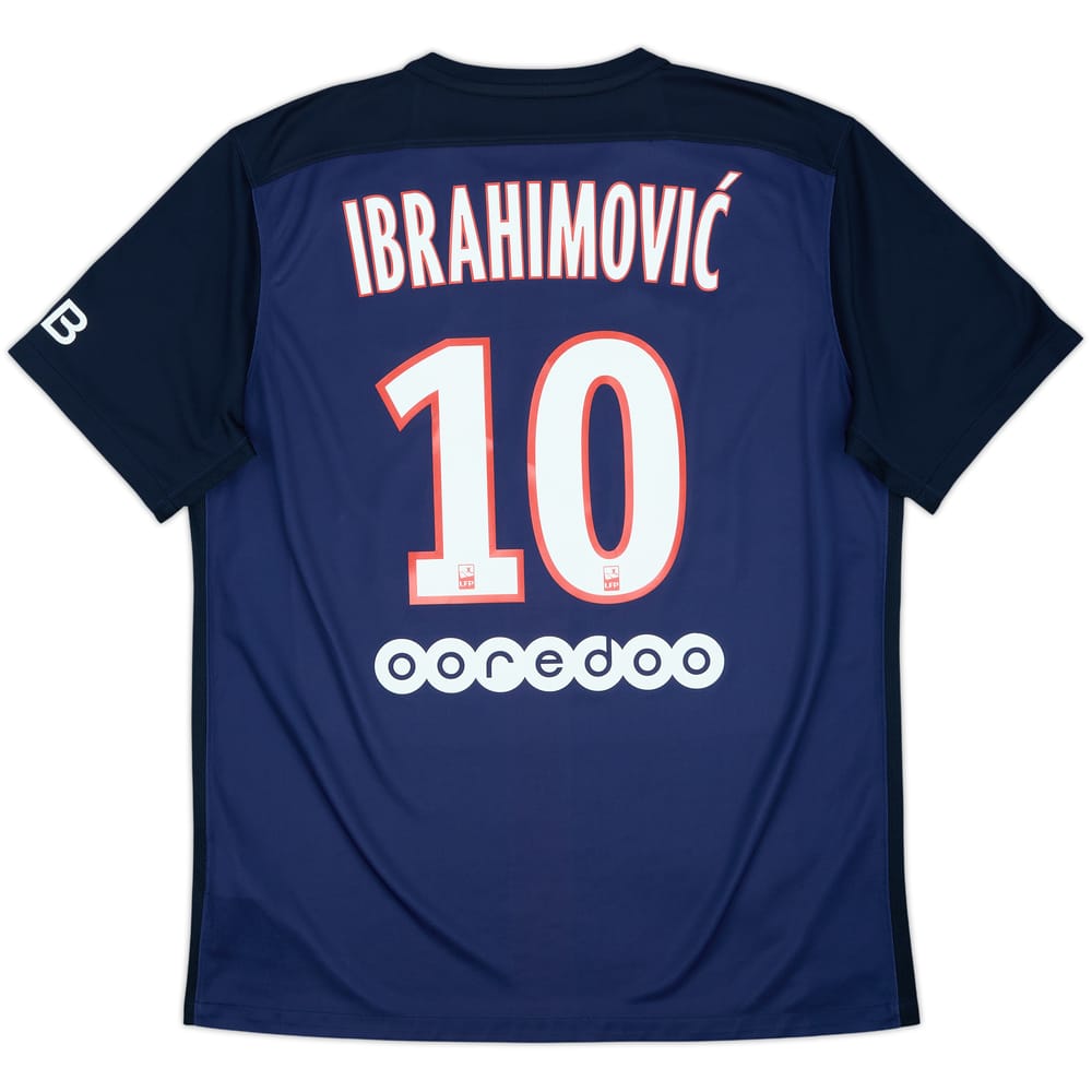 2015-16 Paris Saint-Germain Home Shirt Ibrahimovic #10 - 8/10 - (L)