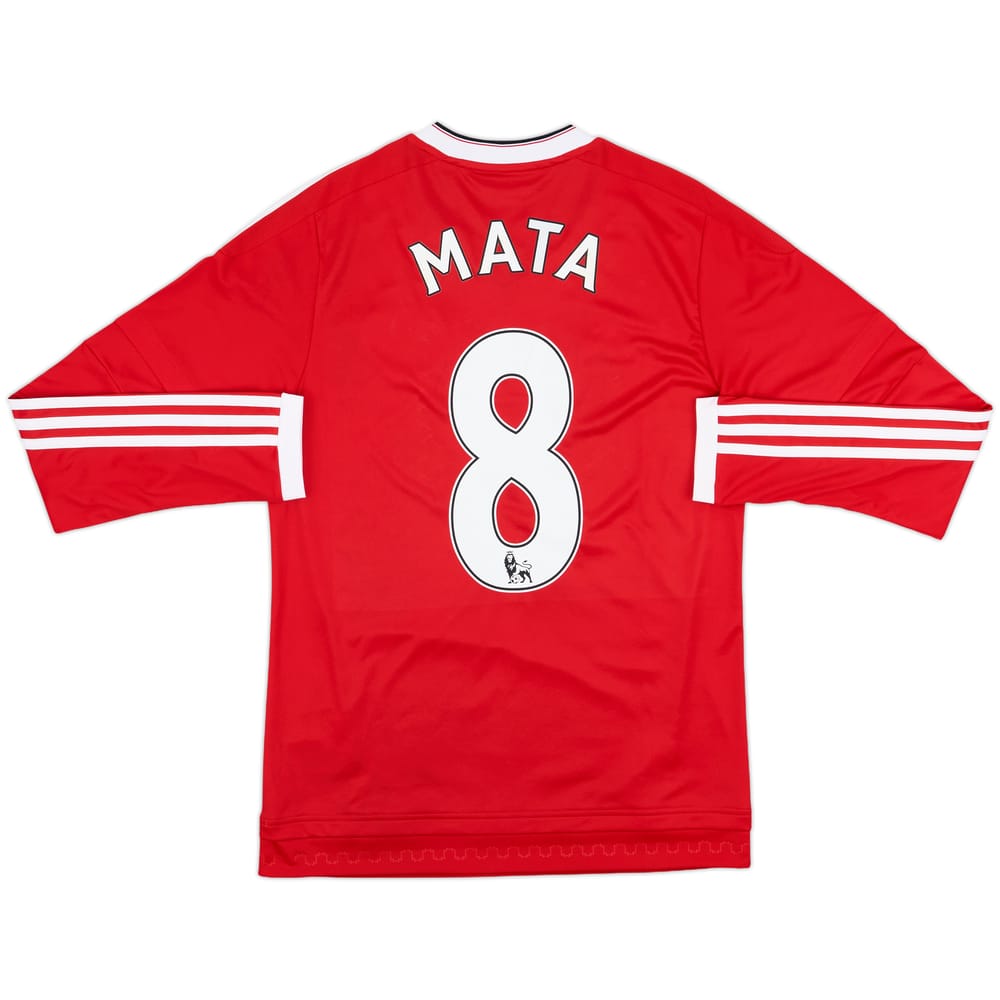 2015-16 Manchester United Home L/S Shirt Mata #8 - 9/10 - (S)