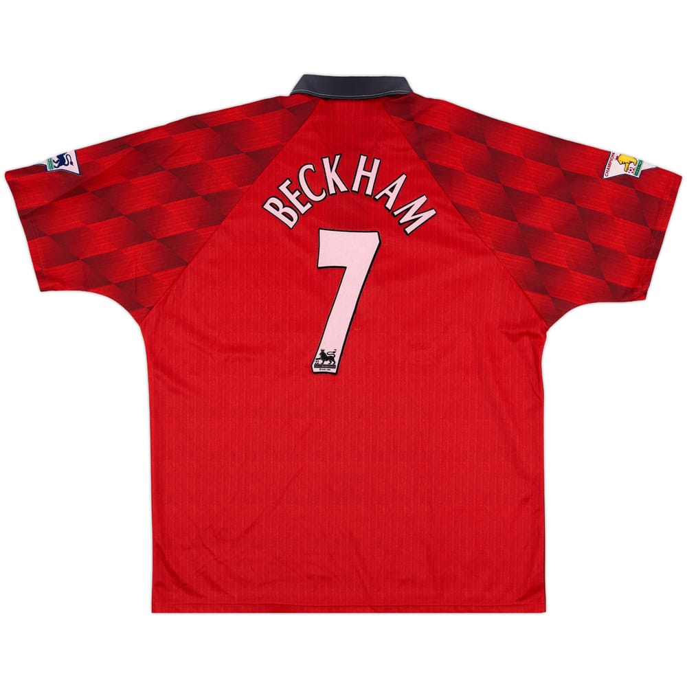 1996-98 Manchester United Home Shirt Beckham #7 - 8/10 - (XL)
