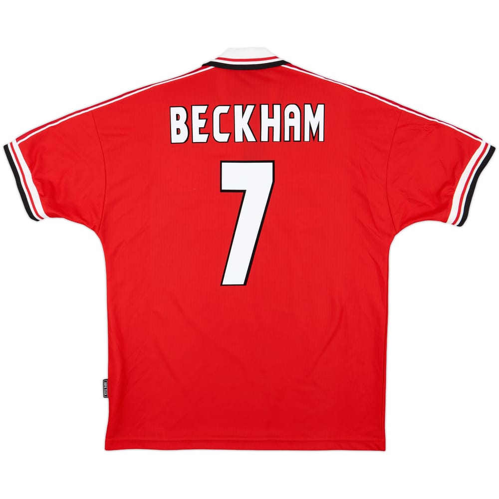 1998-00 Manchester United Home Shirt Beckham #7 - 8/10 - (L)